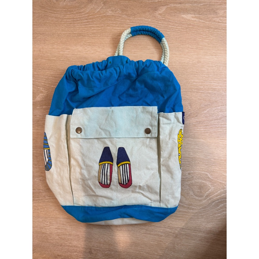 Vintage 80s Catalina Novelty Canvas Beach Drawstring Bag